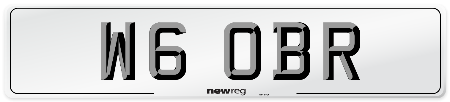 W6 OBR Number Plate from New Reg